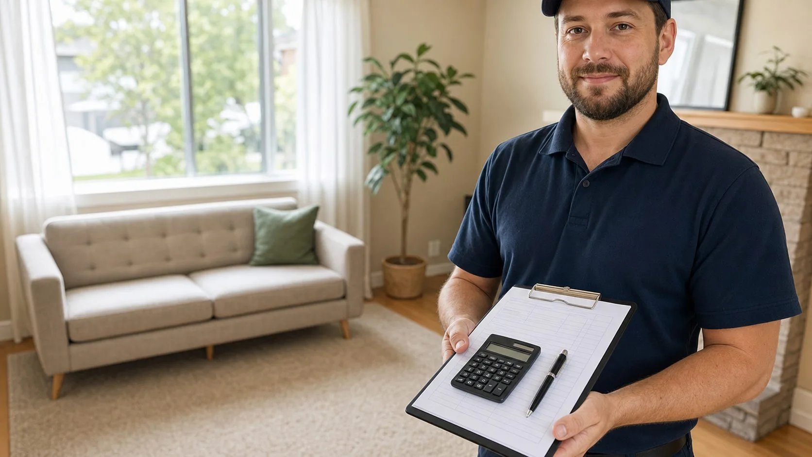 Professional carpet cleaning in an Edmonton living room