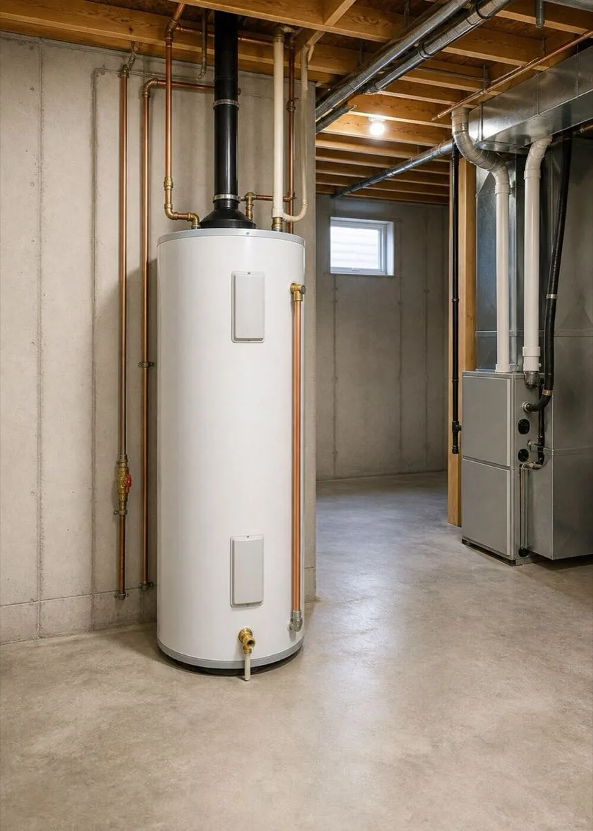 Hot water tank cleaning and maintenance service.